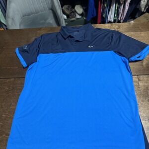 Nike Golf Dri-Fit Carolina Panthers NFL blue And Black polo shirt Men's XL
